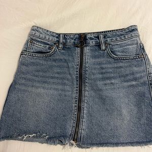 We The Free Denim Zip Up Mini Skirt